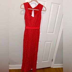 Red lace mermaid gown - Size XS-S.